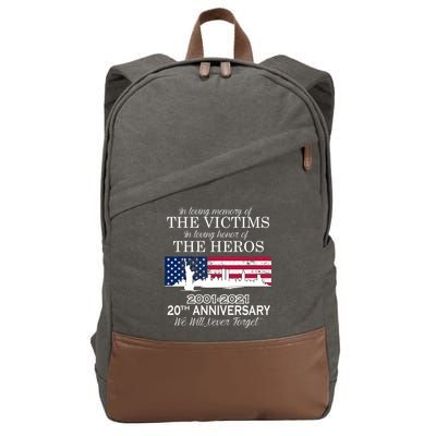 In Loving Memory Of The Victims Heroes 9/11 20th Anniversary Cotton Canvas Backpack