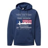 In Loving Memory Of The Victims Heroes 9/11 20th Anniversary Performance Fleece Hoodie