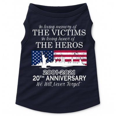 In Loving Memory Of The Victims Heroes 9/11 20th Anniversary Doggie Tank