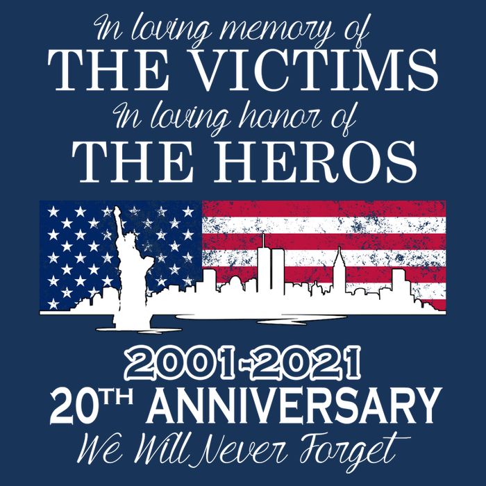 In Loving Memory Of The Victims Heroes 9/11 20th Anniversary Button