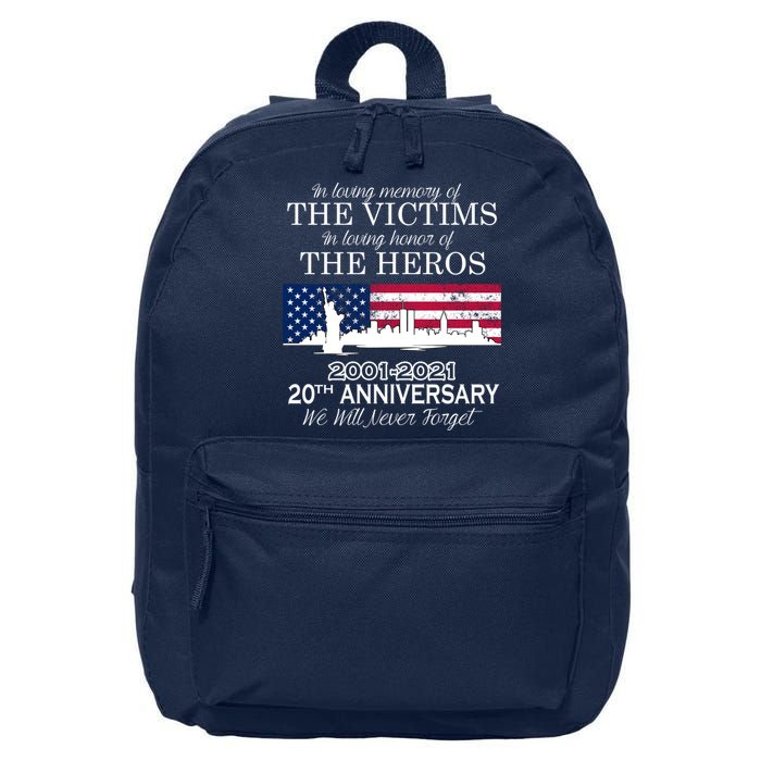 In Loving Memory Of The Victims Heroes 9/11 20th Anniversary 16 in Basic Backpack
