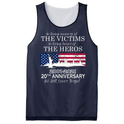 In Loving Memory Of The Victims Heroes 9/11 20th Anniversary Mesh Reversible Basketball Jersey Tank