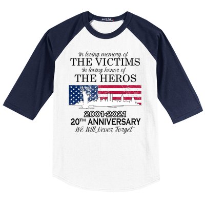 In Loving Memory Of The Victims Heroes 9/11 20th Anniversary Baseball Sleeve Shirt