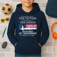 In Loving Memory Of The Victims Heroes 9/11 20th Anniversary Kids Hoodie