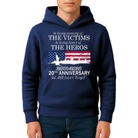 In Loving Memory Of The Victims Heroes 9/11 20th Anniversary Kids Hoodie