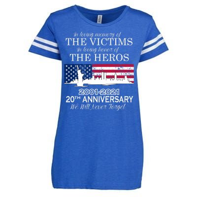 In Loving Memory Of The Victims Heroes 9/11 20th Anniversary Enza Ladies Jersey Football T-Shirt