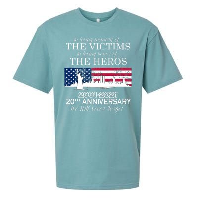 In Loving Memory Of The Victims Heroes 9/11 20th Anniversary Sueded Cloud Jersey T-Shirt