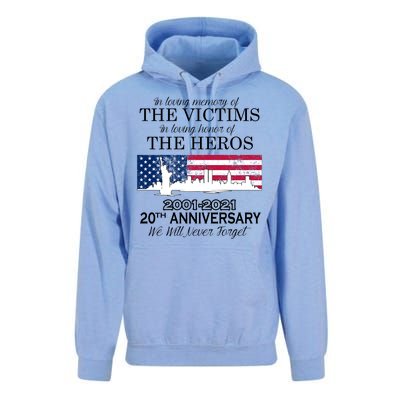 In Loving Memory Of The Victims Heroes 9/11 20th Anniversary Unisex Surf Hoodie