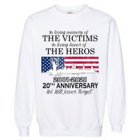 In Loving Memory Of The Victims Heroes 9/11 20th Anniversary Garment-Dyed Sweatshirt