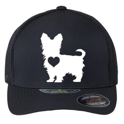 I Love My Yorkie Yorkshire Terrier Gift With Love Heart Flexfit Unipanel Trucker Cap