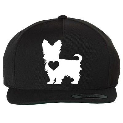 I Love My Yorkie Yorkshire Terrier Gift With Love Heart Wool Snapback Cap