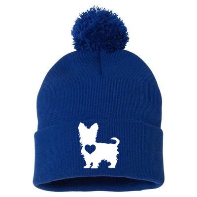 I Love My Yorkie Yorkshire Terrier Gift With Love Heart Pom Pom 12in Knit Beanie