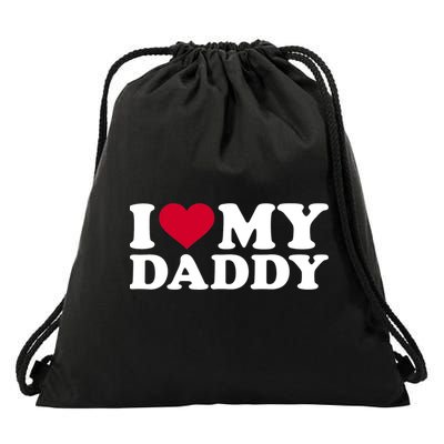 I Love My Daddy TShirt Drawstring Bag