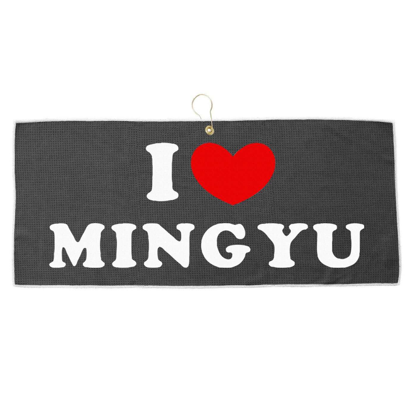 I Love Mingyu I Heart Mingyu Large Microfiber Waffle Golf Towel