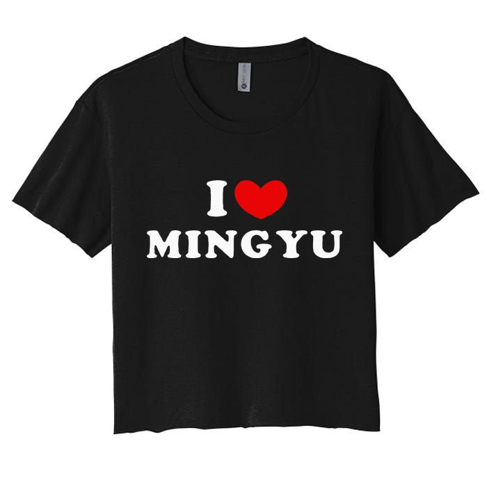 I Love Mingyu I Heart Mingyu Women's Crop Top Tee