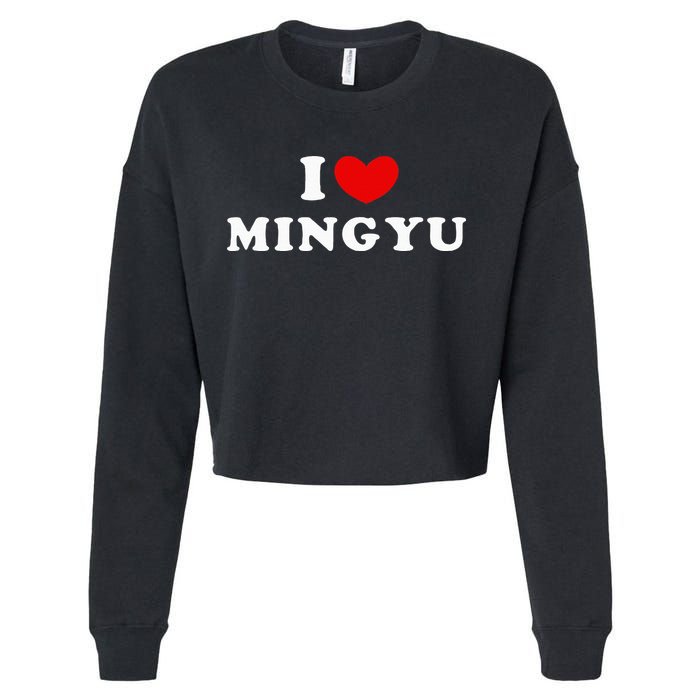 I Love Mingyu I Heart Mingyu Cropped Pullover Crew