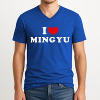 I Love Mingyu I Heart Mingyu V-Neck T-Shirt