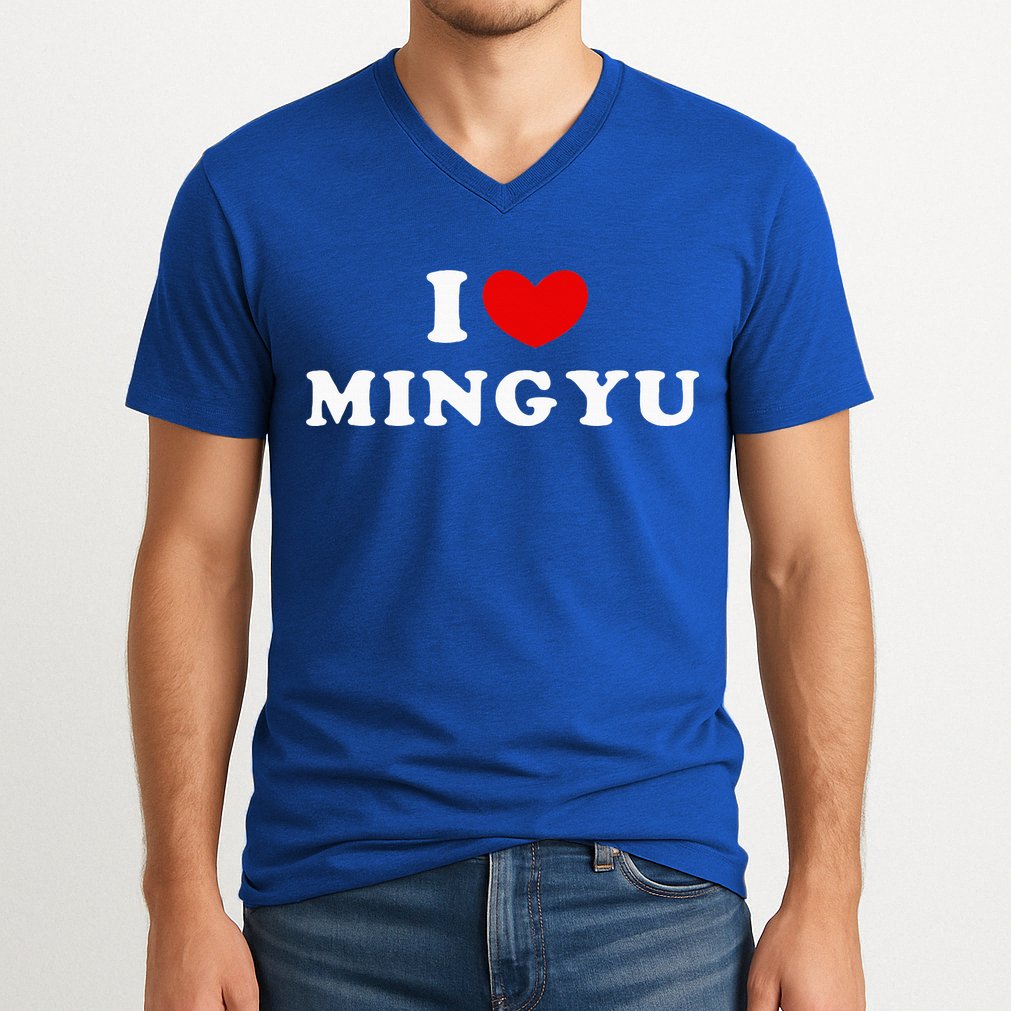 I Love Mingyu I Heart Mingyu V-Neck T-Shirt