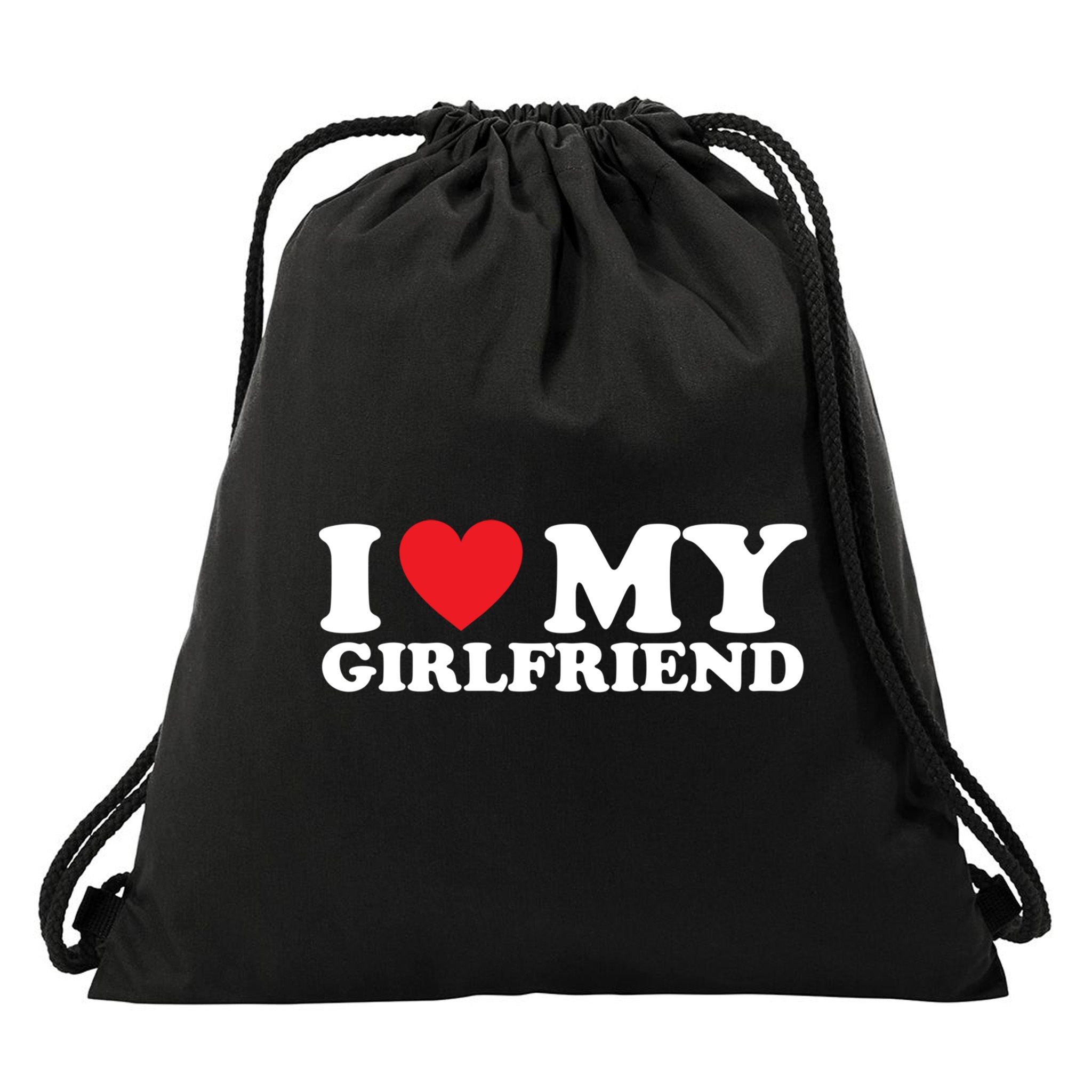 I Love My Girlfriend I Heart My Girlfriend Gift Drawstring Bag