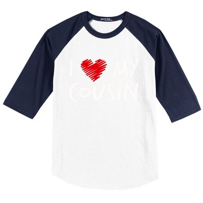 I Love My Cousin Valentines Outfit Matching Family Gift Baseball Sleeve Shirt