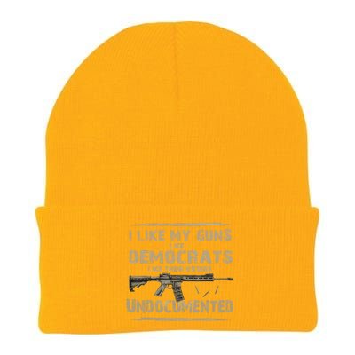 I Like My Guns Like Democrats Like Their Voters Undocumente Knit Cap Winter Beanie