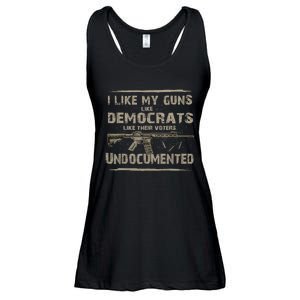 I Like My Guns Like Democrats Like Their Voters Undocumente Ladies Essential Flowy Tank