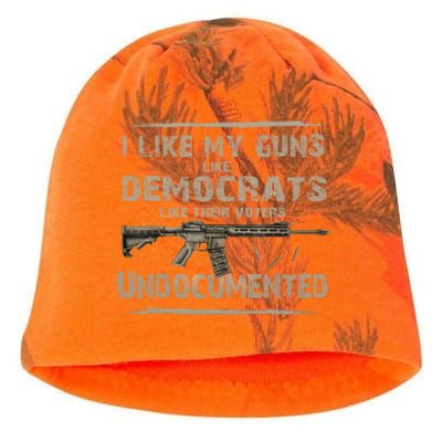 I Like My Guns Like Democrats Like Their Voters Undocumente Kati - Camo Knit Beanie