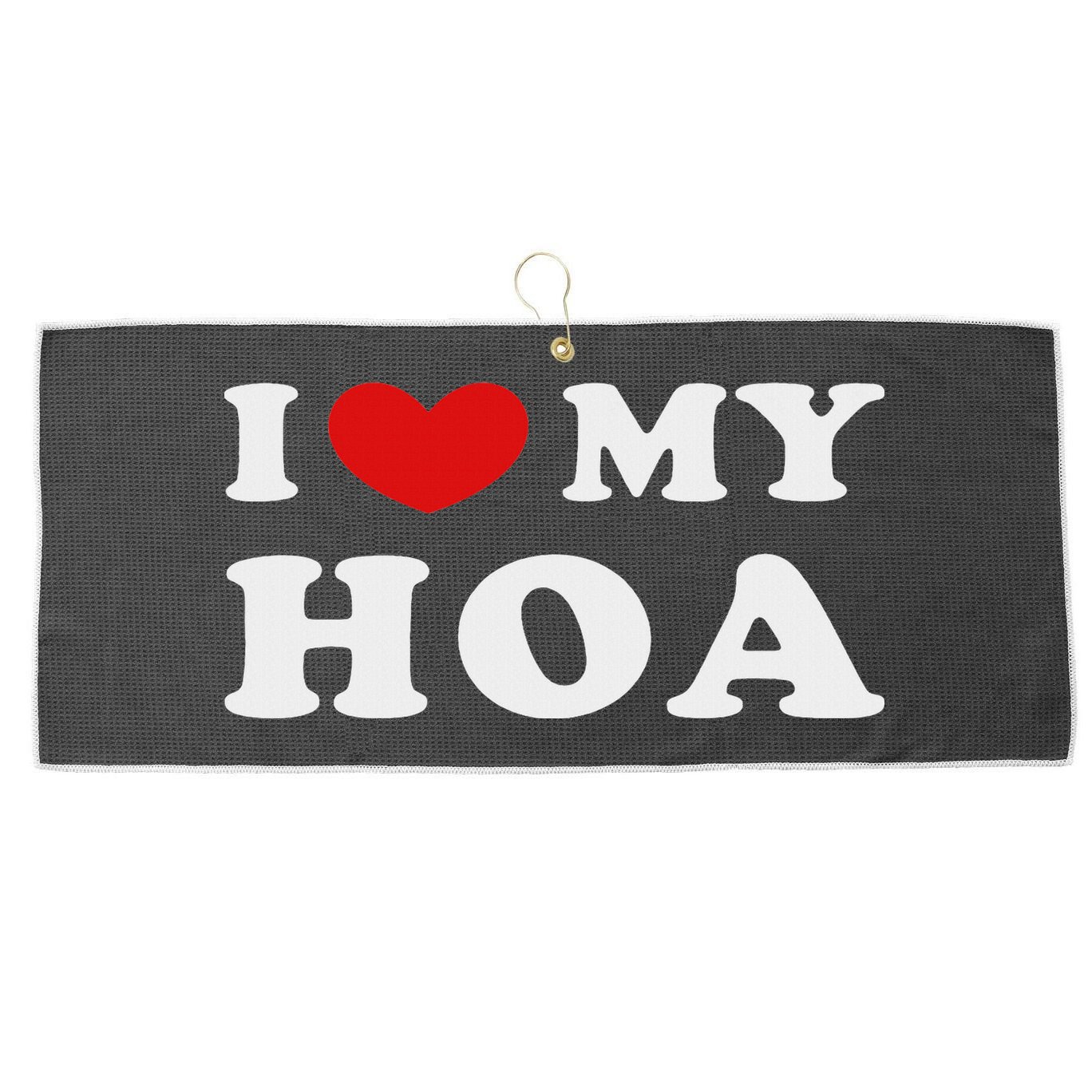 I Love My Hoa, I Heart My Hoa Large Microfiber Waffle Golf Towel