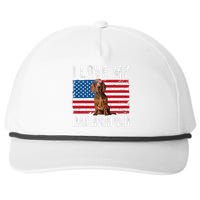 I Love My Dachshund Dad Mom American Flag Weiner Dog Doxie Snapback Five-Panel Rope Hat