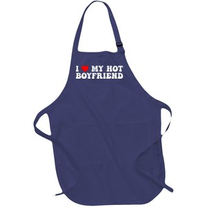 I Love My Boyfriend I Love My Hot Boyfriend So Stay Away Full-Length Apron With Pockets