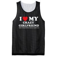 I Love My Crazy Girlfriend Funny Sarcastic Mesh Reversible Basketball Jersey Tank