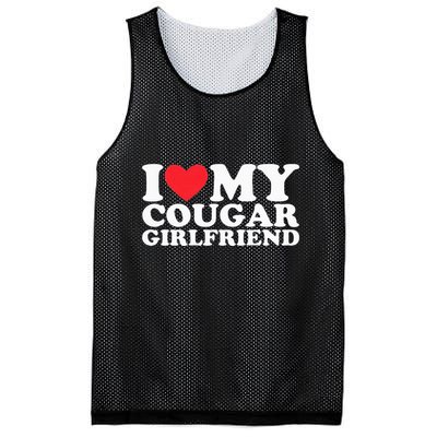 I Love My Hot Cougar Girlfriend I Heart My Hot Cougar Gf Mesh Reversible Basketball Jersey Tank