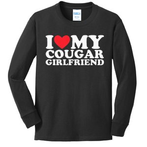 I Love My Hot Cougar Girlfriend I Heart My Hot Cougar Gf Kids Long Sleeve Shirt