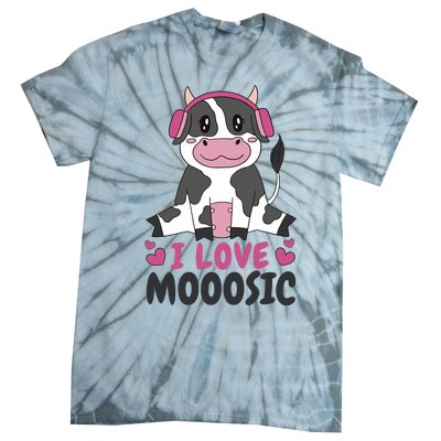 I Love Music Cow Tie-Dye T-Shirt