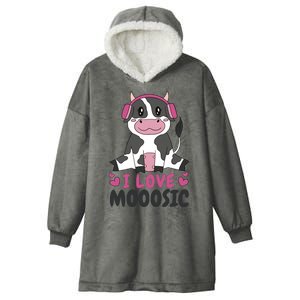 I Love Music Cow Hooded Wearable Blanket