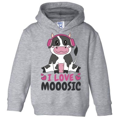 I Love Music Cow Toddler Hoodie