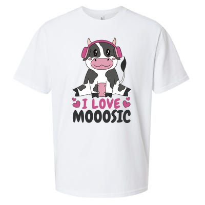 I Love Music Cow Sueded Cloud Jersey T-Shirt