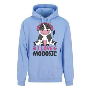 I Love Music Cow Unisex Surf Hoodie