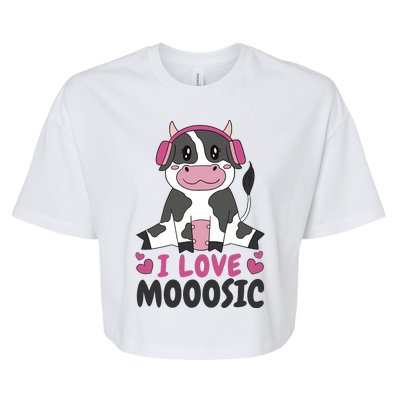 I Love Music Cow Bella+Canvas Jersey Crop Tee