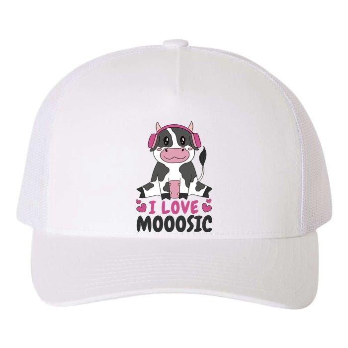 I Love Music Cow Yupoong Adult 5-Panel Trucker Hat