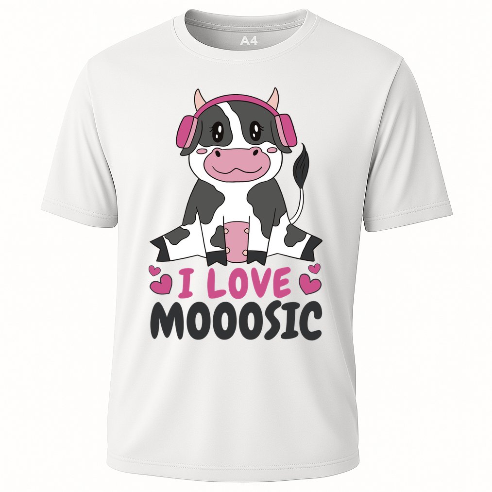 I Love Music Cow Cooling Performance Crew T-Shirt