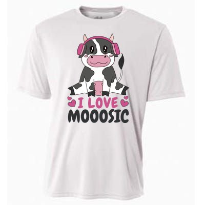 I Love Music Cow Cooling Performance Crew T-Shirt