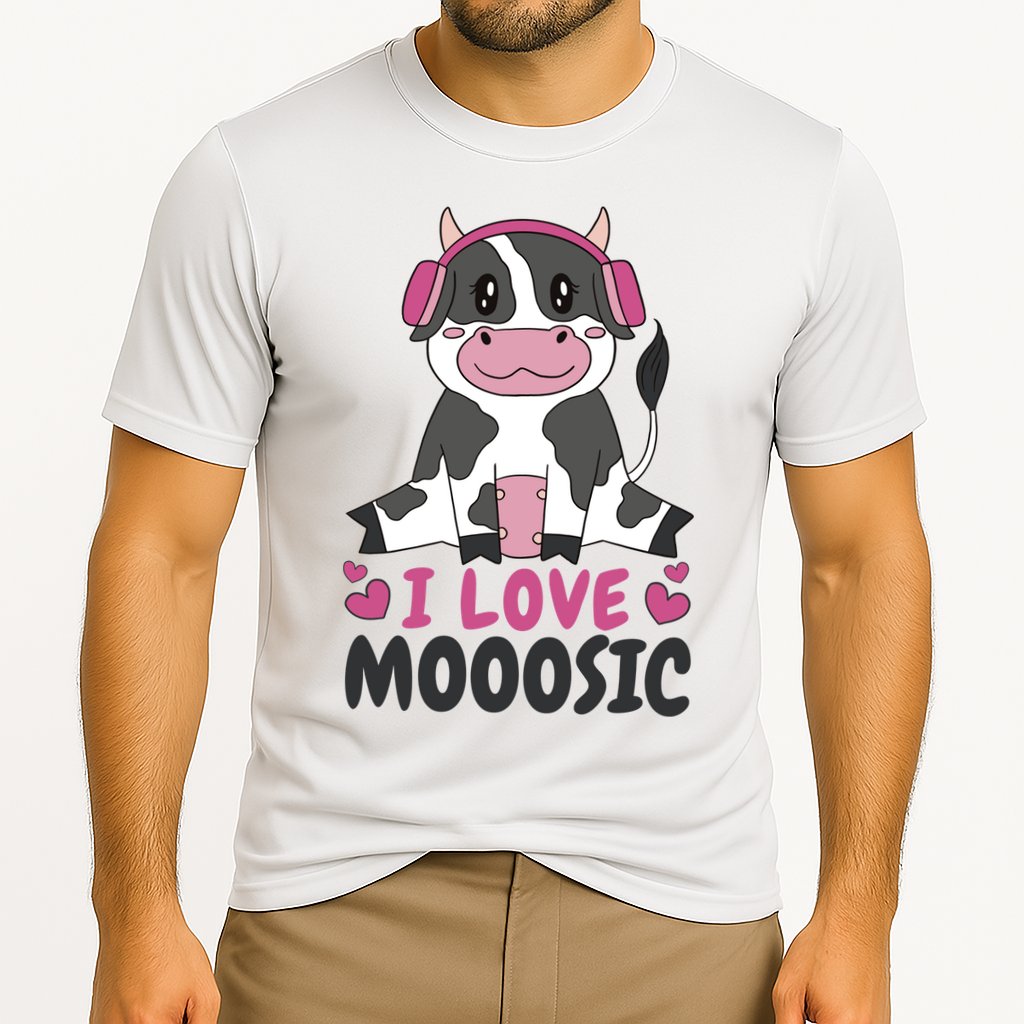 I Love Music Cow Cooling Performance Crew T-Shirt