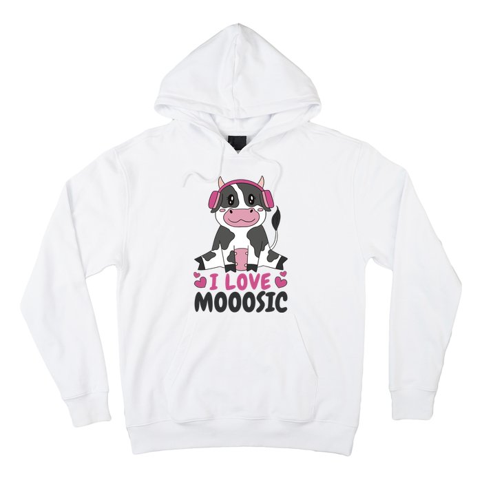 I Love Music Cow Hoodie