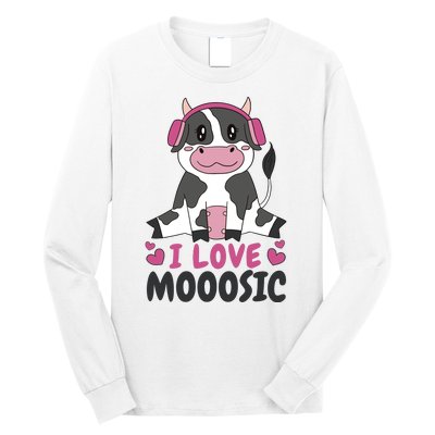 I Love Music Cow Long Sleeve Shirt