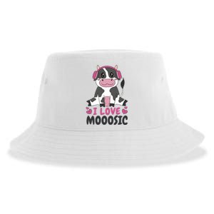 I Love Music Cow Sustainable Bucket Hat