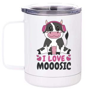 I Love Music Cow 12 oz Stainless Steel Tumbler Cup