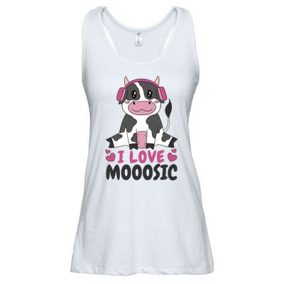 I Love Music Cow Ladies Essential Flowy Tank