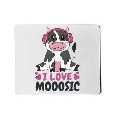 I Love Music Cow Mousepad