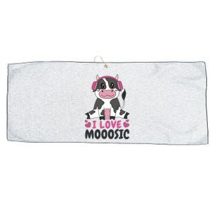 I Love Music Cow Large Microfiber Waffle Golf Towel